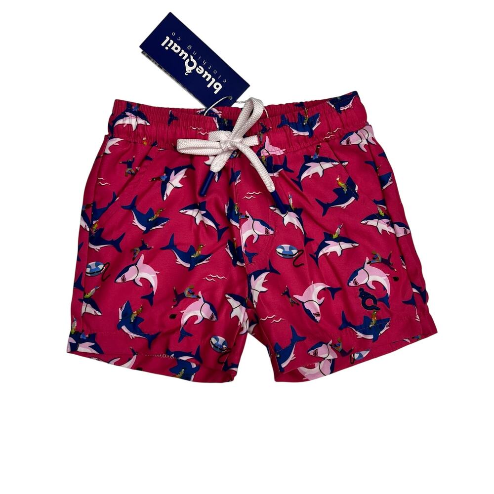 NWT Blue Quail 2T Great White Rodeo Swim Trunks